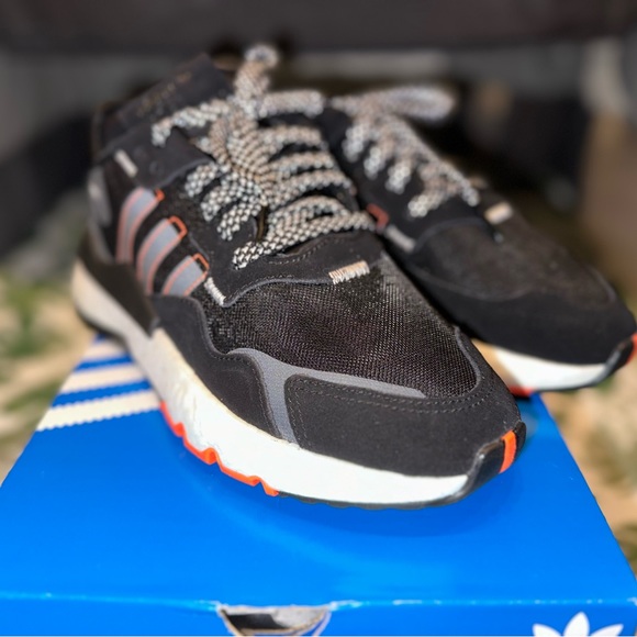 Worn Once Adidas Nite Jogger Black/Orange Mens Size 5.5 main image 5
